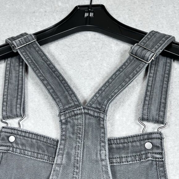 Aerie Overall Womens XS Gray Stretch Romper Denim Jeans Shorts - Picture 11 of 14